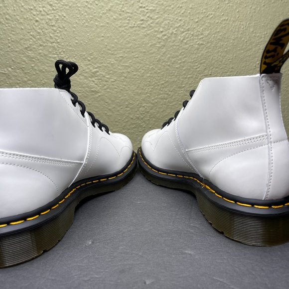 New Dr. Martens Church Men\'s Size 9 Lace Up White Leather Monkey Boots 26741100 main image 4